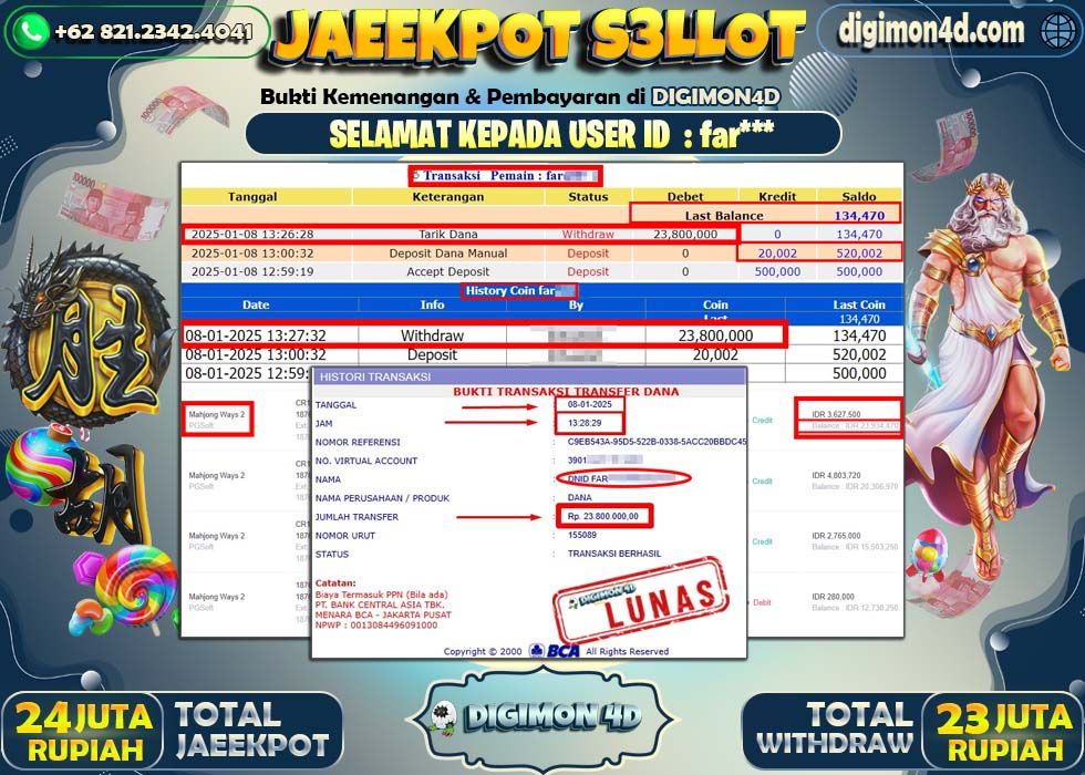 JACKPOT 08 JANUARI 2025